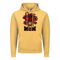 Vintage Mustard cheer mom afro messy bun Vintage Hoodie - texasbilliewilder