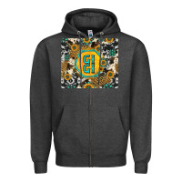 Charcoal Heather gigi sunflower turquoise Zipper Hoodie - Jasminsmagicworld