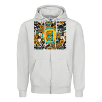 Dove Grey gigi sunflower turquoise Zipper Hoodie - Jasminsmagicworld