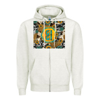 Oatmeal Heather gigi sunflower turquoise Zipper Hoodie - Jasminsmagicworld