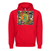 Red gigi sunflower turquoise Zipper Hoodie - Jasminsmagicworld