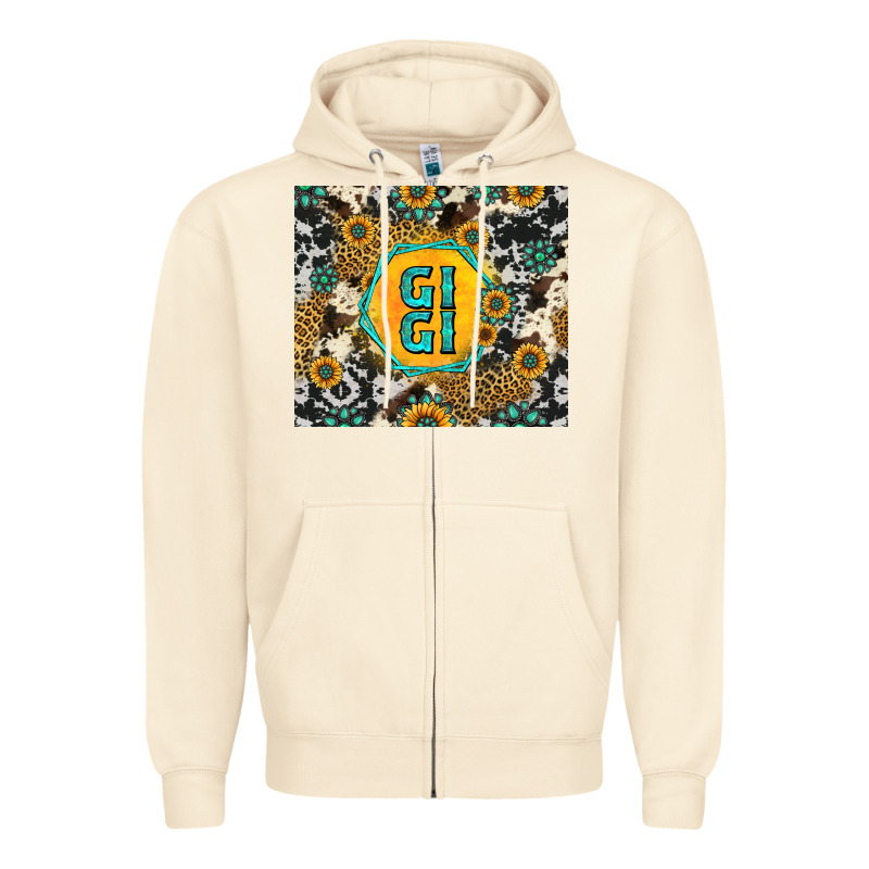 Gigi Sunflower Turquoise Zipper Hoodie by Jasminsmagicworld | Teevron