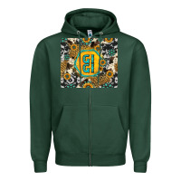 Sports Green gigi sunflower turquoise Zipper Hoodie - Jasminsmagicworld