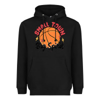 Black small town big spirit Heavyweight Hoodie - MaliasSmallBusiness