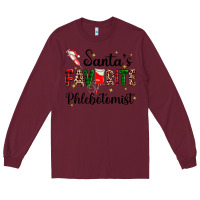 Burgundy santas favourite phlebotomist Long Sleeve Tee - AdoDesignShop