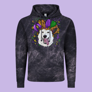 Mardi Gras Hat  White Shepherd Vintage Hoodie Designed By Ranaportraitstore