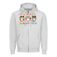 Dove Grey summer vibes gnomes Zipper Hoodie - Artiststas