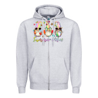 Heather Grey summer vibes gnomes Zipper Hoodie - Artiststas