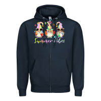 Navy summer vibes gnomes Zipper Hoodie - Artiststas
