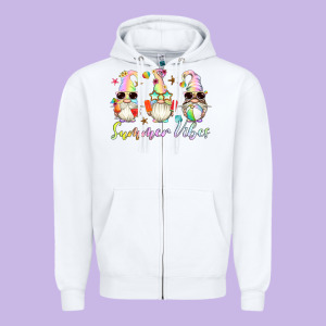 Summer Vibes Gnomes Zipper Hoodie Designed By Artiststas