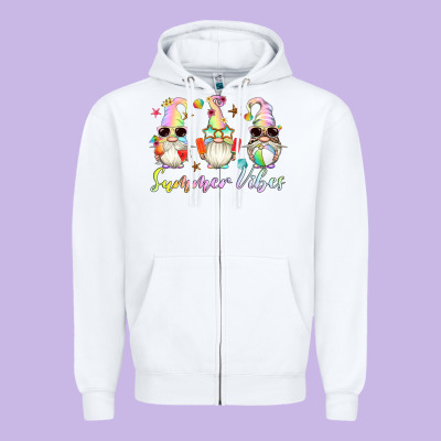 Summer Vibes Gnomes Zipper Hoodie Designed By Artiststas