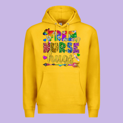 Free Nurse Hugs Pride Lgbtq+ Premium Hoodie Designed By Bundleandbundleshop