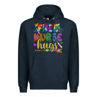 Navy Free Nurse Hugs Pride LGBTQ+ Premium Hoodie - BundleAndBundleShop
