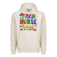 Oatmeal Heather Free Nurse Hugs Pride LGBTQ+ Premium Hoodie - BundleAndBundleShop