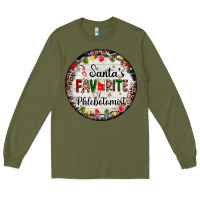 Army Green christmas santas favorite phlebotomist light Long Sleeve Tee - AdoDesignShop