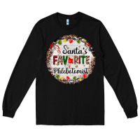 Black christmas santas favorite phlebotomist light Long Sleeve Tee - AdoDesignShop