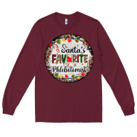 Burgundy christmas santas favorite phlebotomist light Long Sleeve Tee - AdoDesignShop