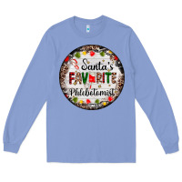 Colony Blue christmas santas favorite phlebotomist light Long Sleeve Tee - AdoDesignShop
