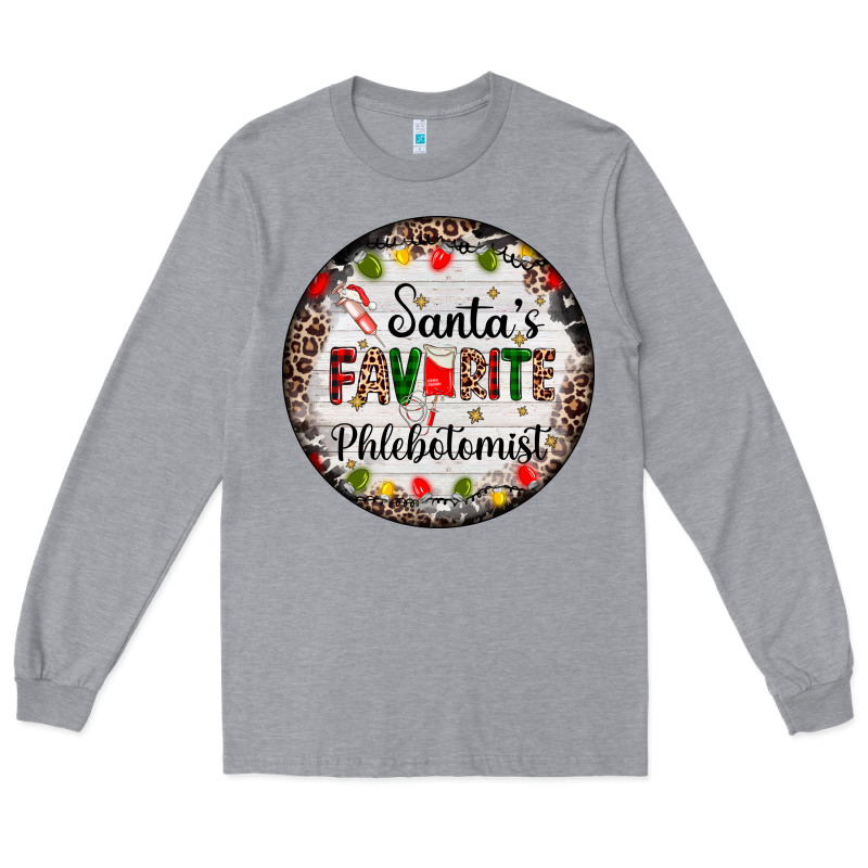 Christmas Santas Favorite Phlebotomist Light Long Sleeve Tee by AdoDesignShop | Teevron