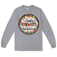 Heather Grey christmas santas favorite phlebotomist light Long Sleeve Tee - AdoDesignShop