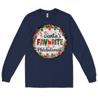 Navy christmas santas favorite phlebotomist light Long Sleeve Tee - AdoDesignShop