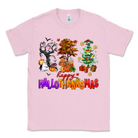 Bubblegum Pink happy hallothanksmas trees Classic Tee - AdoDesignShop