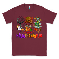 Burgundy happy hallothanksmas trees Classic Tee - AdoDesignShop