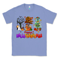Colony Blue happy hallothanksmas trees Classic Tee - AdoDesignShop