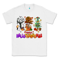 White happy hallothanksmas trees Classic Tee - AdoDesignShop