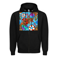 Black summer with leopard seamless pattern Zipper Hoodie - BundleAndBundleShop