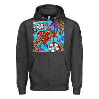 Charcoal Heather summer with leopard seamless pattern Zipper Hoodie - BundleAndBundleShop