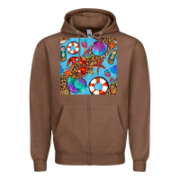 Chestnut summer with leopard seamless pattern Zipper Hoodie - BundleAndBundleShop