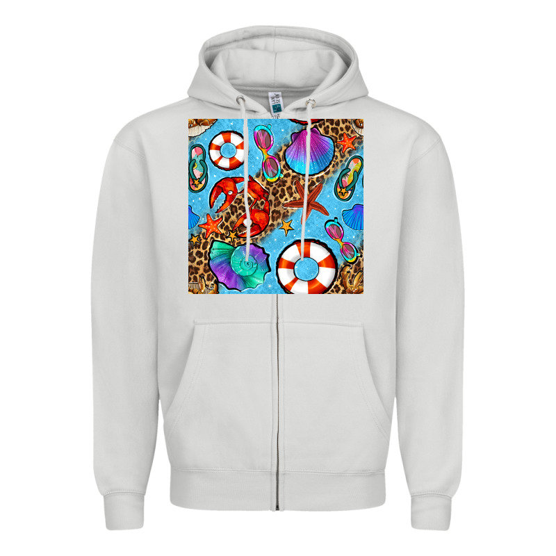 Summer With Leopard Seamless Pattern Zipper Hoodie by BundleAndBundleShop | Teevron