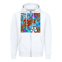 White summer with leopard seamless pattern Zipper Hoodie - BundleAndBundleShop