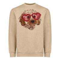 Mushroom toy poodle with love glasses Heavyweight Sweatshirt - RanaPortraitStore