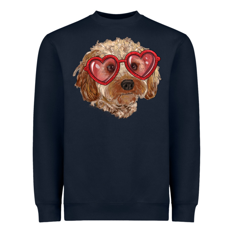 Toy Poodle With Love Glasses Heavyweight Sweatshirt by RanaPortraitStore | Teevron