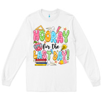 White hooray for the last day black Long Sleeve Tee - JahusDesignShop