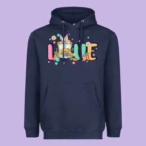 Love School Bus Heavyweight Hoodie Designed By Maliassmallbusiness