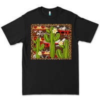 Black aztec cowhide cactus background Premium Tee - Artiststas