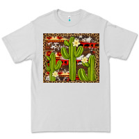 Dove Grey aztec cowhide cactus background Premium Tee - Artiststas