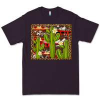 Plum aztec cowhide cactus background Premium Tee - Artiststas