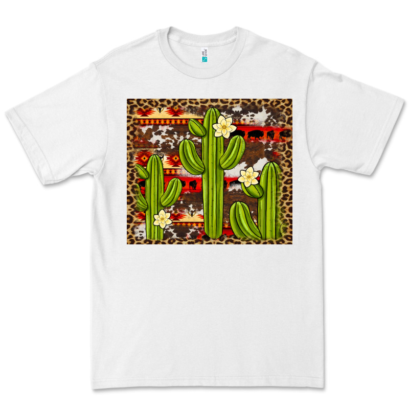 Aztec Cowhide Cactus Background Premium Tee by Artiststas | Teevron