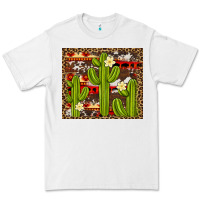 White aztec cowhide cactus background Premium Tee - Artiststas