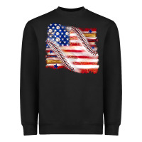 Black baseball american flag Heavyweight Sweatshirt - texasbilliewilder