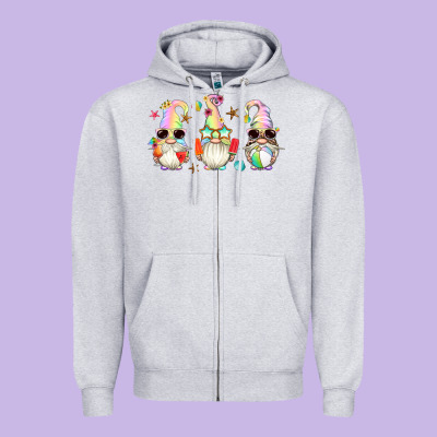 Summer Gnomes Zipper Hoodie Designed By Artiststas