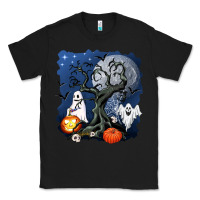 Black halloween tree and ghosts Classic Tee - AdoDesignShop