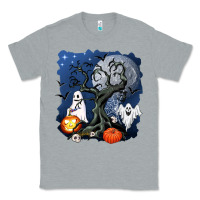 Heather Grey halloween tree and ghosts Classic Tee - AdoDesignShop
