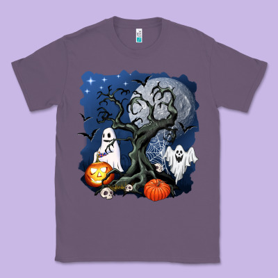 Halloween Tree And Ghosts Classic Tee Designed By Adodesignshop