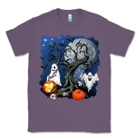 Lavender halloween tree and ghosts Classic Tee - AdoDesignShop