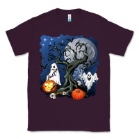 Plum halloween tree and ghosts Classic Tee - AdoDesignShop